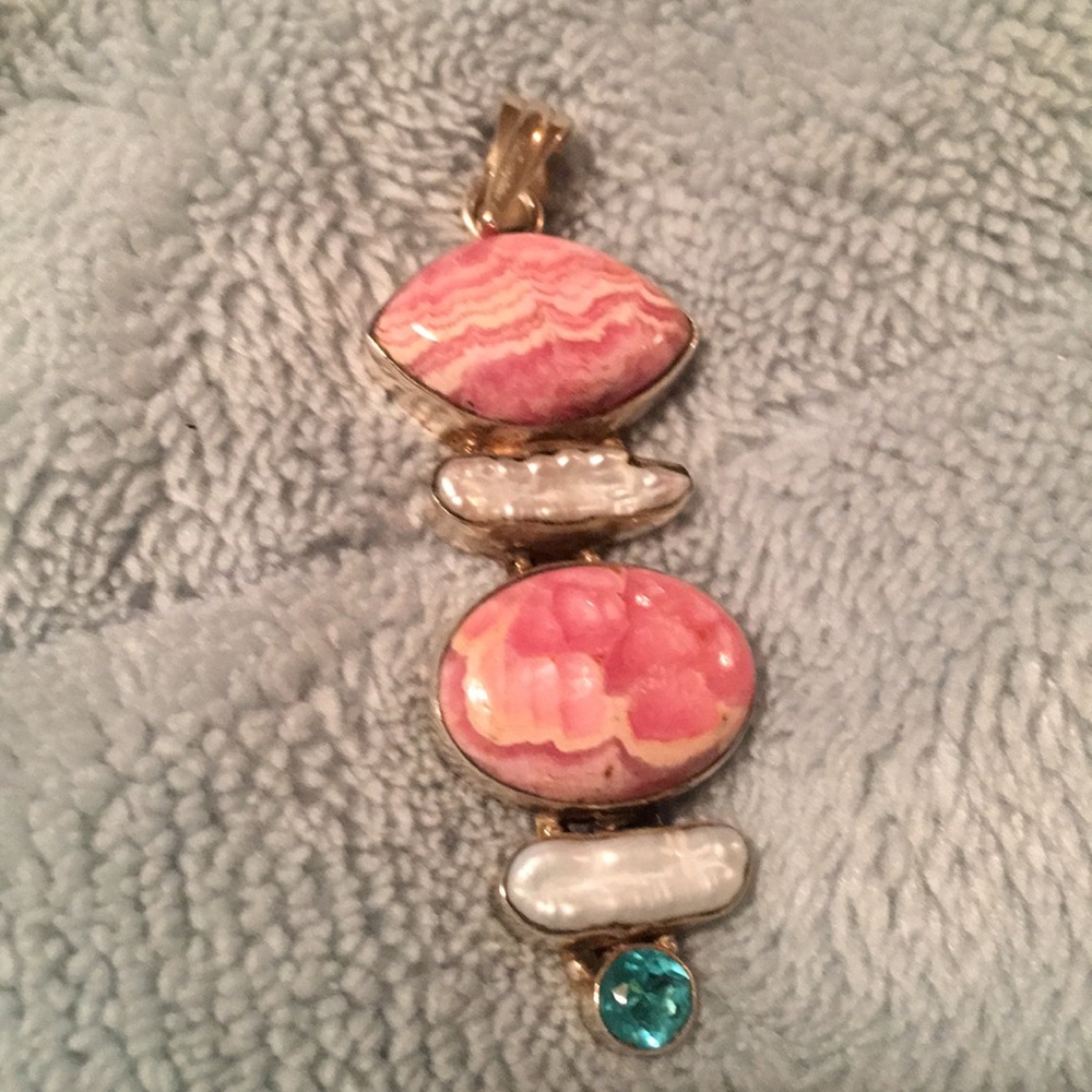 Sterling Silver Multi Stone Pendant